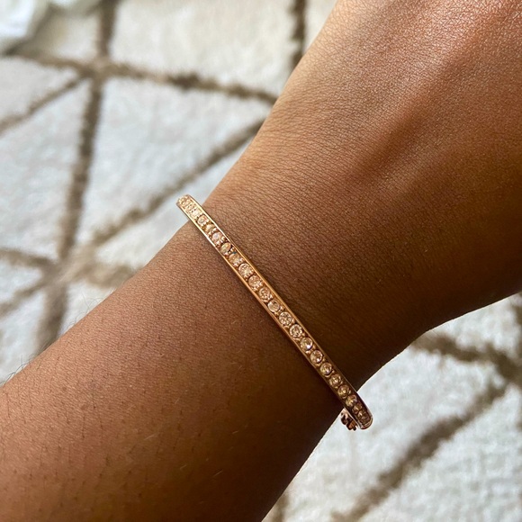 Givenchy Jewelry - Givency Rose Gold Silk Swarovski Element Bangle Bracelet